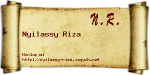 Nyilassy Riza névjegykártya